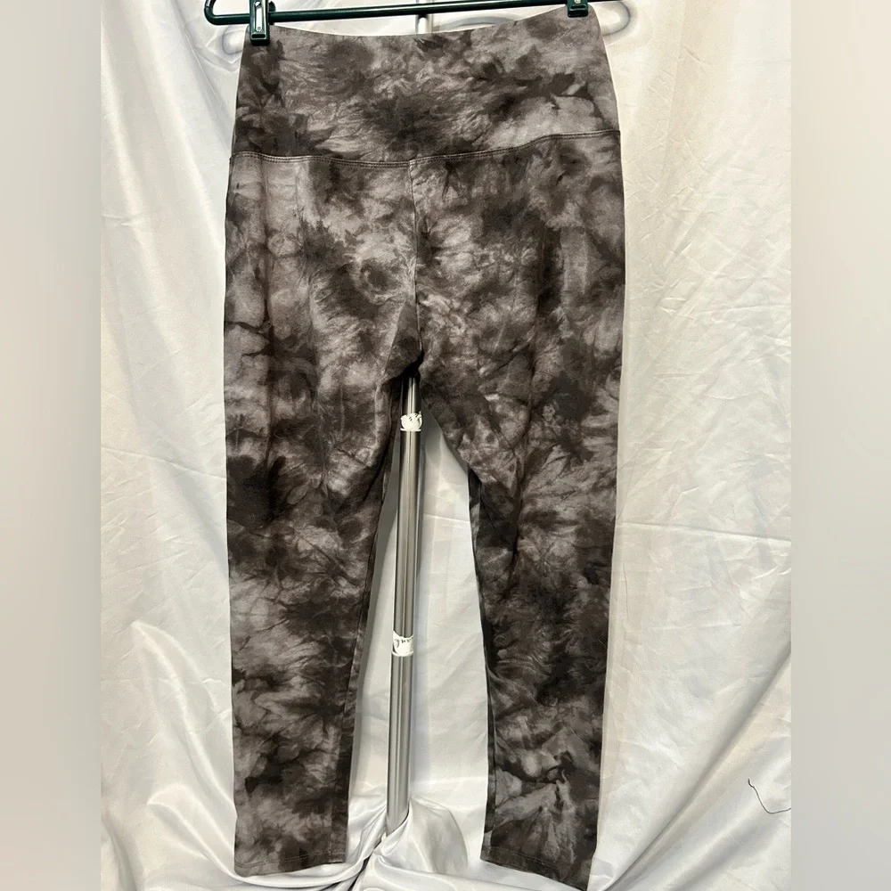 Rachel Zoe Tie Dye High Rise Leggings Size M Gray Black Athleisure - Picture 4 of 8
